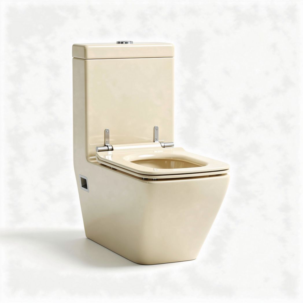 Modern bathroom toilet in beige ceramic design dimensions 70 x 38 x 40cm