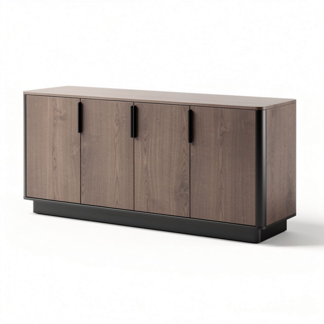 Wooden sideboard cabinet for living room storage 120 x 40 x 75cm gray