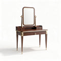 Wooden vanity table with square mirror and two drawers 120 x 50 x 75cm