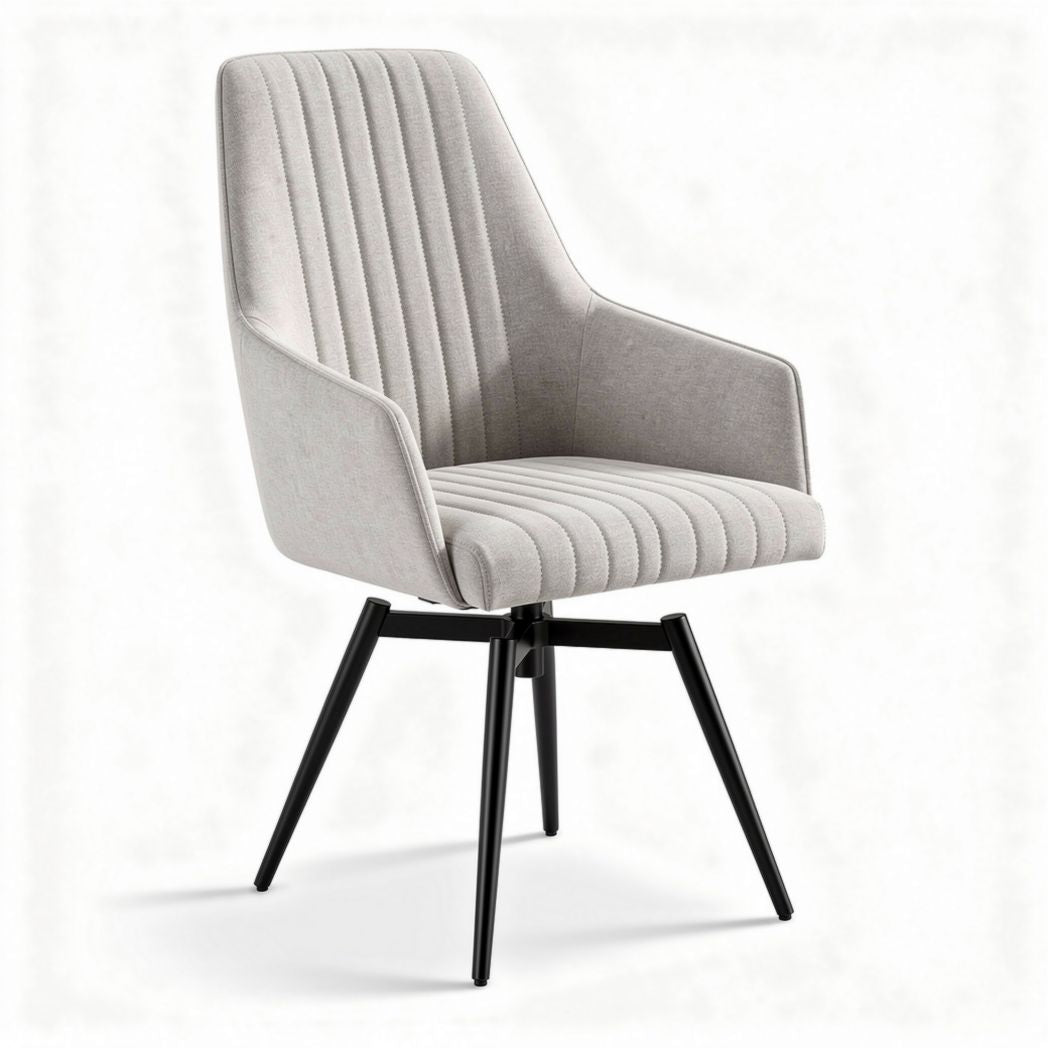Fabric dining chair with ergonomic design and metal legs 60 x 60 x 90cm