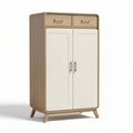 Wooden storage cabinet with two doors and two drawers 80 x 40 x 120cm